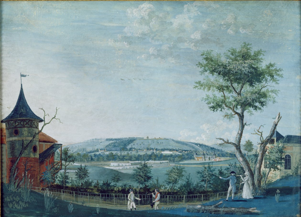 Eremitaasi ja vanha linna Le Raincyn puistossa, 1754-93. tekijältä Louis Carrogis dit Carmontelle