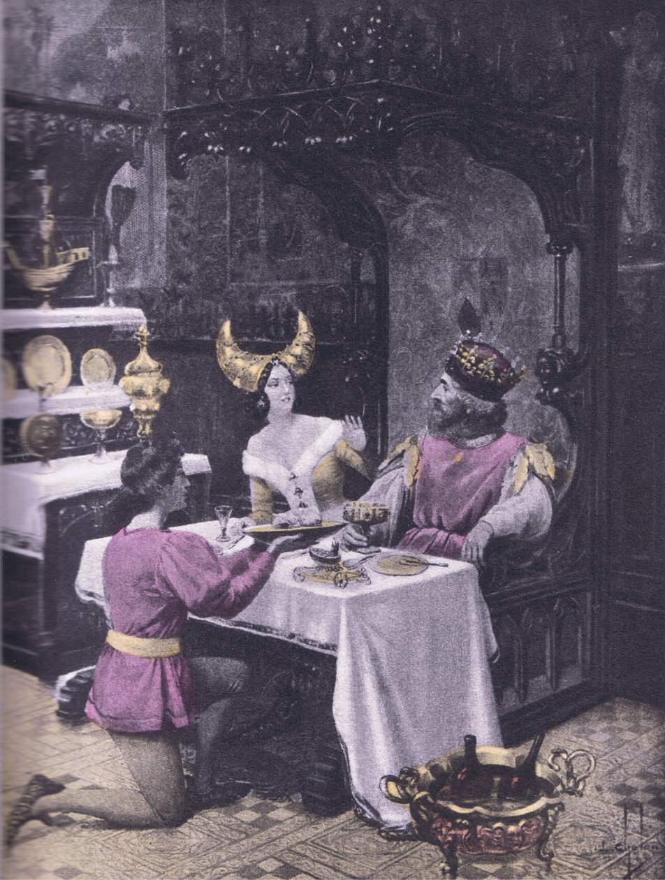 Kanan illallinen, kuvitus Decameron of Boccacciosta, Navarre Societyn julkaisema 1930-luku (litho) tekijältä Louis Chalon