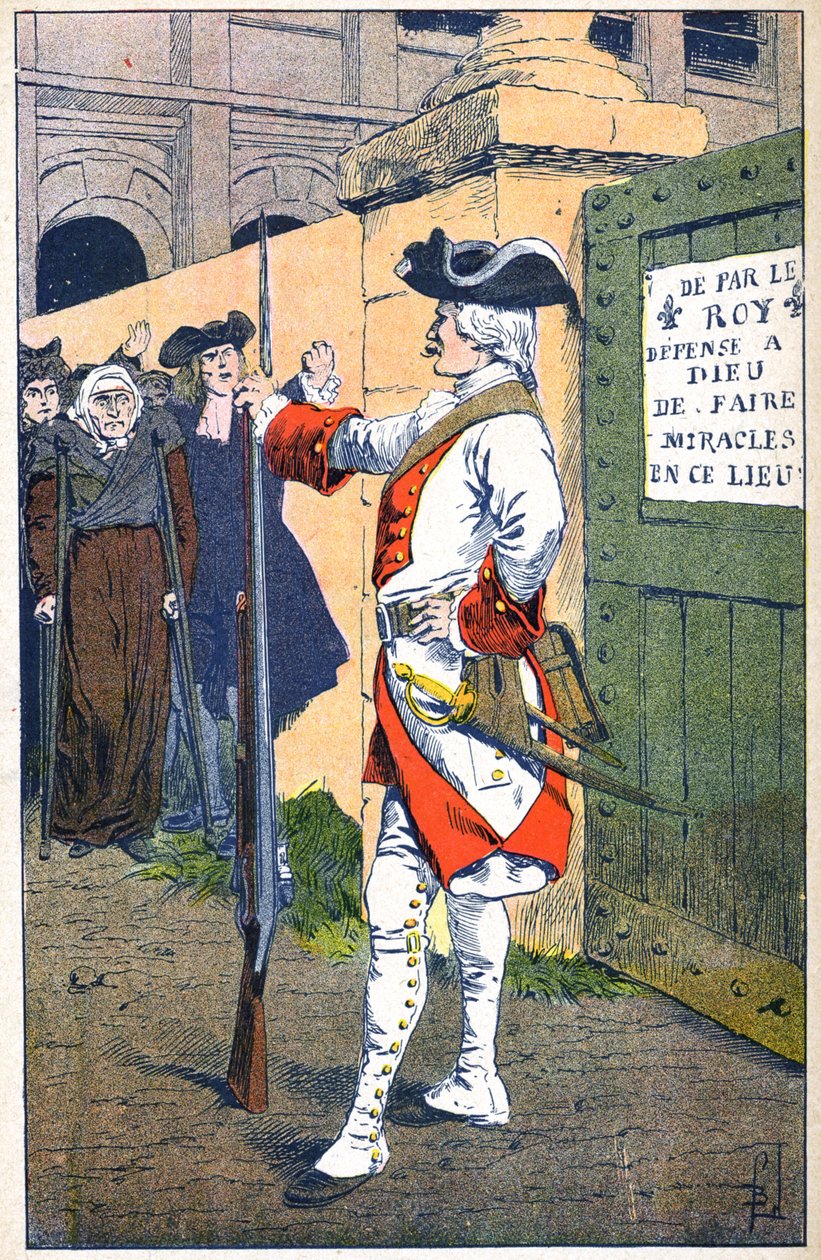Pyhän Medardin hautausmaan sulkeminen Pariisissa 1732 tekijältä Louis Charles Bombled