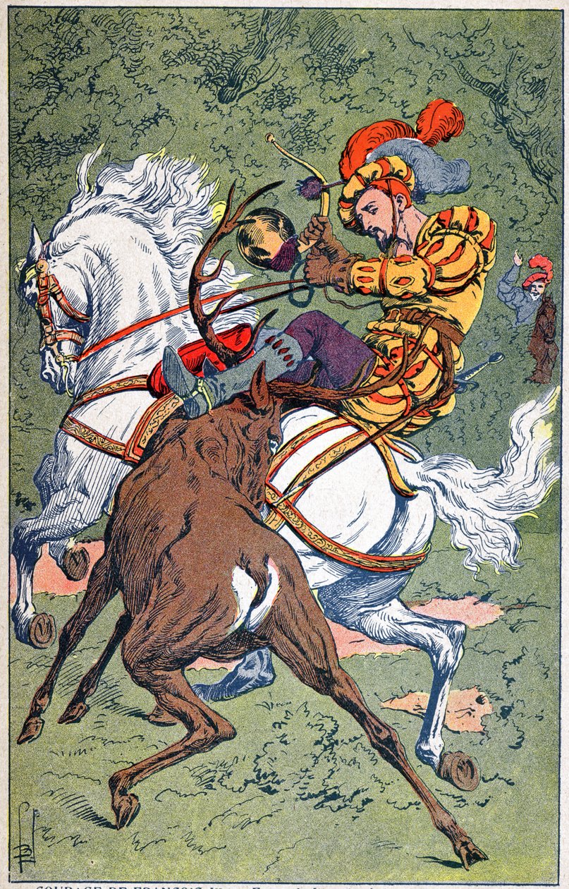 Francois 1er metsästys tekijältä Louis Charles Bombled