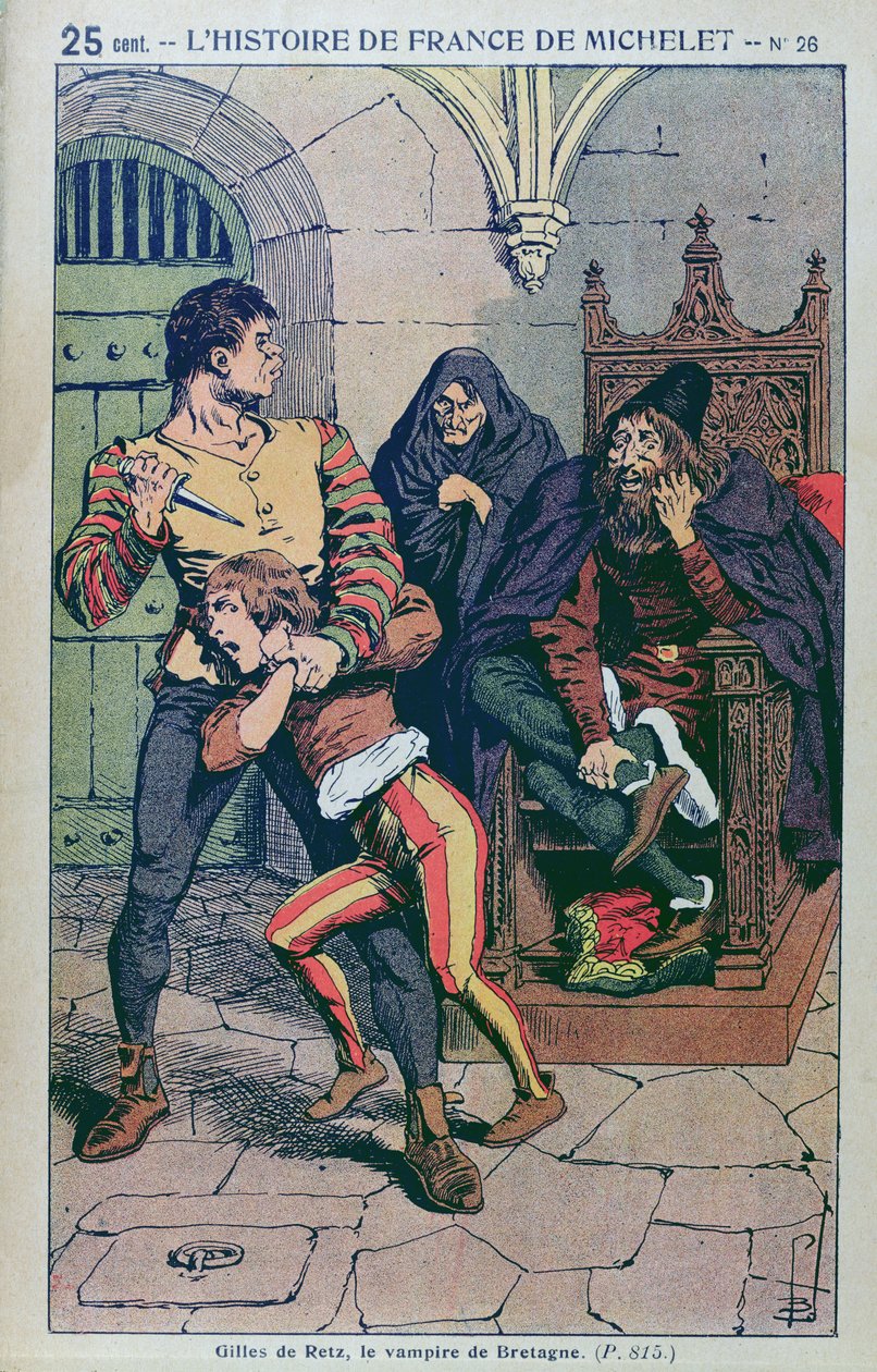 Gilles de Laval (1404-40) Lord of Rais, J. Micheletin teoksessa A Popular History of France, n. 1900 tekijältä Louis Charles Bombled