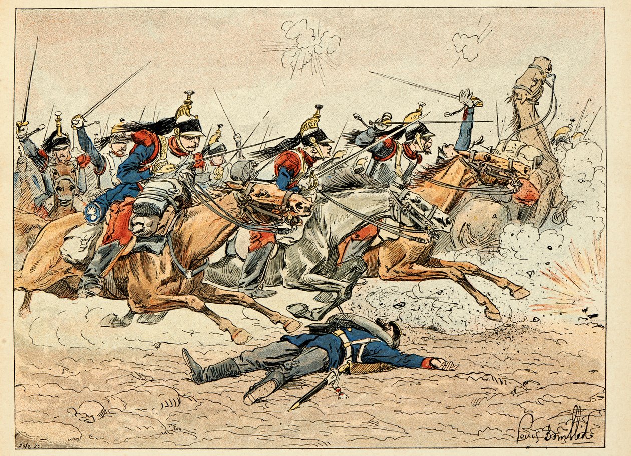 Kuvitus kirjasta "Les heros du Siecle", Dick de Lonlayn anekdoottiset lausunnot ja Louis Bombledin (1862-1927) kuvituksesta tekijältä Louis Charles Bombled