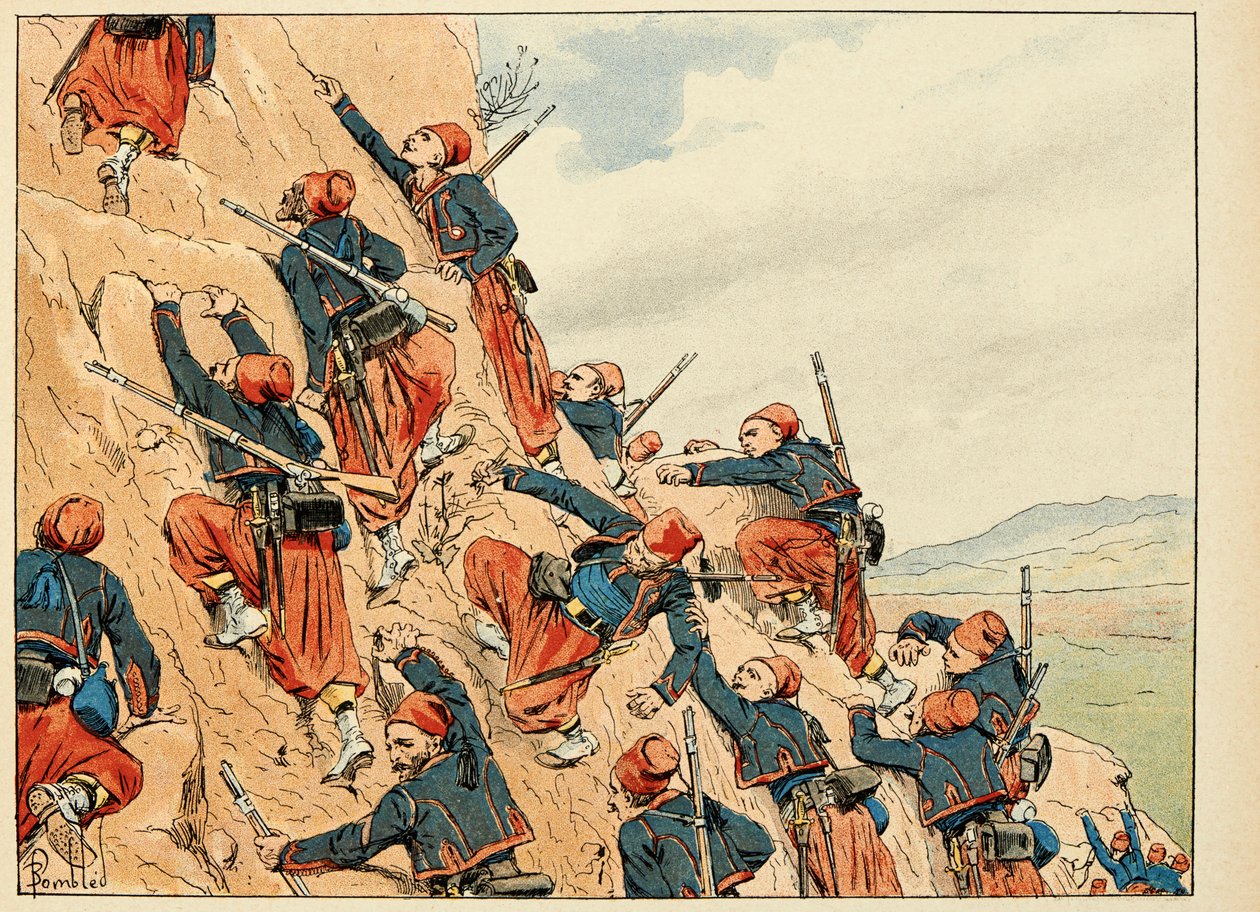 Kuvitus kirjasta "Les heros du Siecle", Dick de Lonlayn anekdoottiset lausunnot ja Louis Bombledin (1862-1927) kuvituksesta tekijältä Louis Charles Bombled