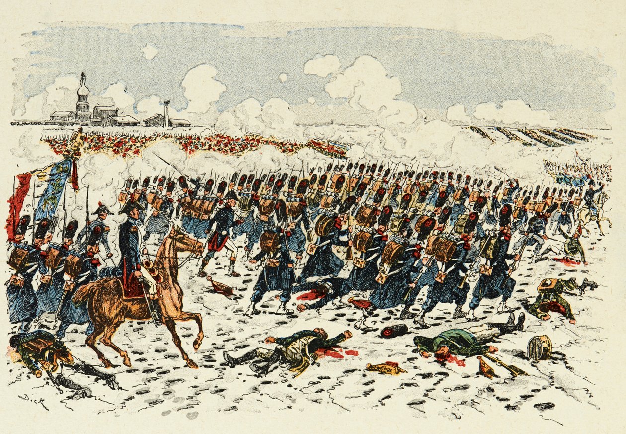 Kuvitus on otettu kirjasta "The Heros of the century" (vuosisadan sankarit), Dick de Lonlayn kirjoittamat anekdootit ja Louis Bombledin (1862-1927) kuvitus. tekijältä Louis Charles Bombled