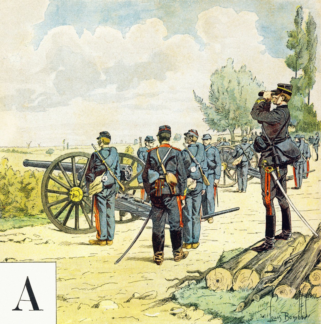 Kirjain A: Gunners, "Je serai soldat" (Minusta tulee sotilas) - Sotilaaakkoset tekijältä Louis Charles Bombled
