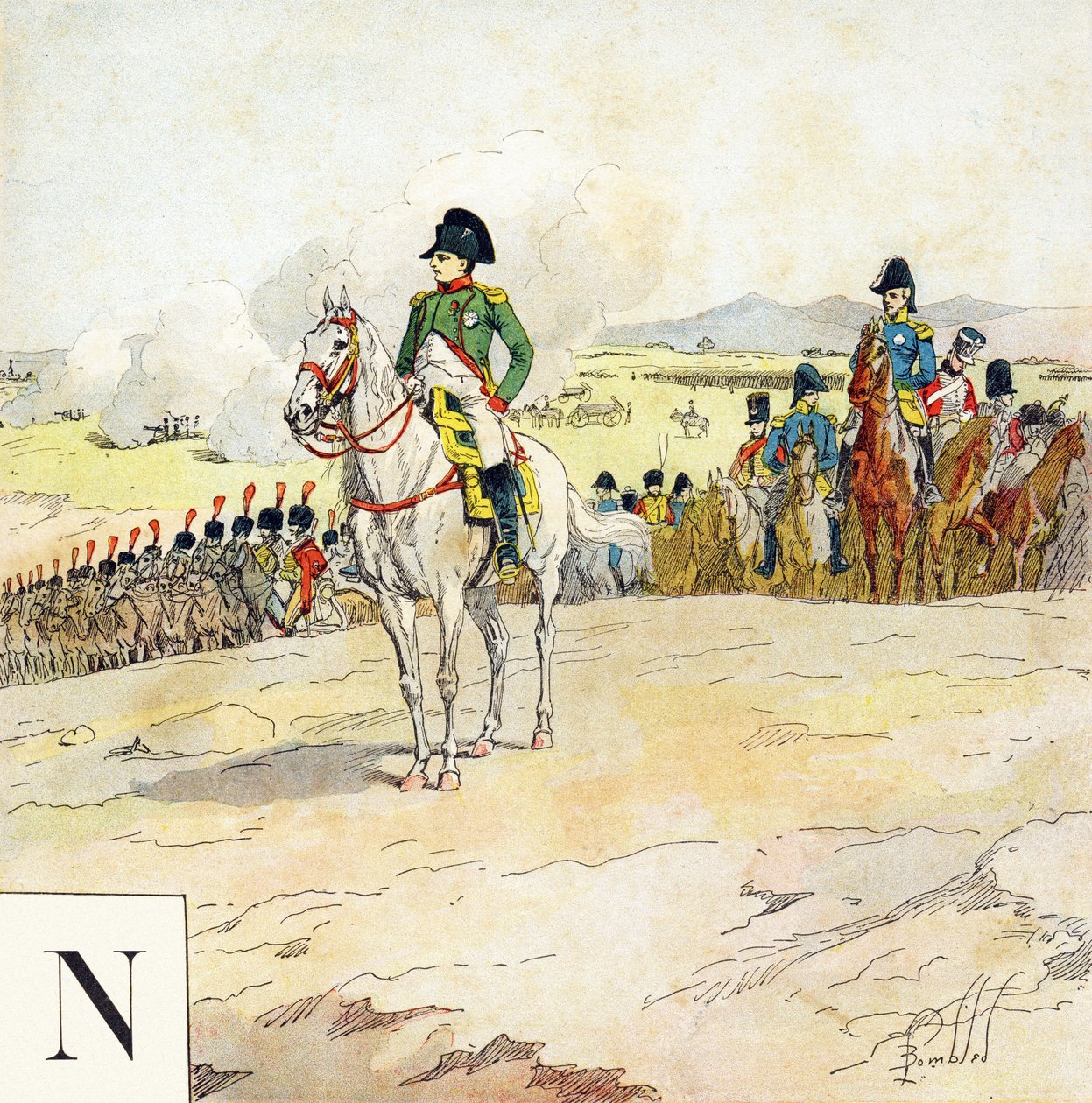 Kirjain N: Napoleon, "Minusta tulee sotilas" - Sotilaallinen aakkoset tekijältä Louis Charles Bombled