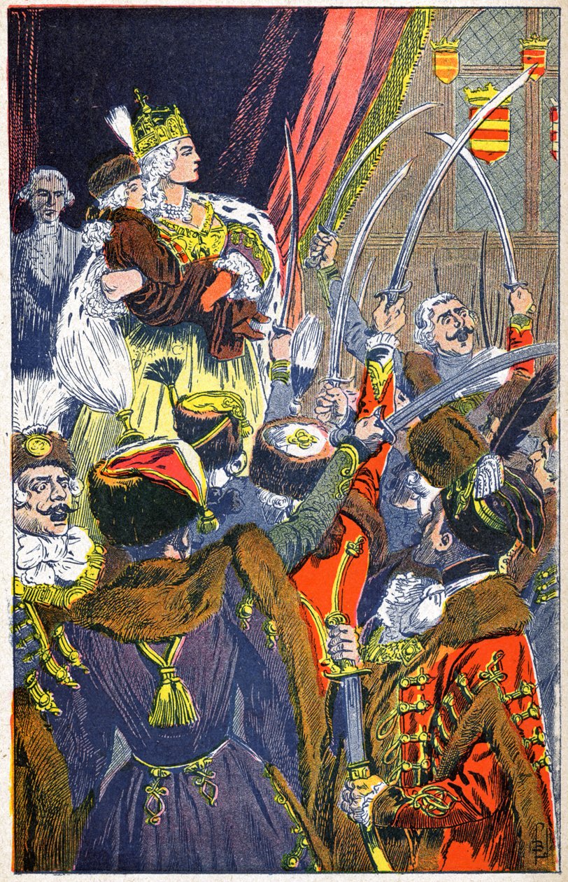 Itävallan Marie Therese ja unkarilaiset tekijältä Louis Charles Bombled