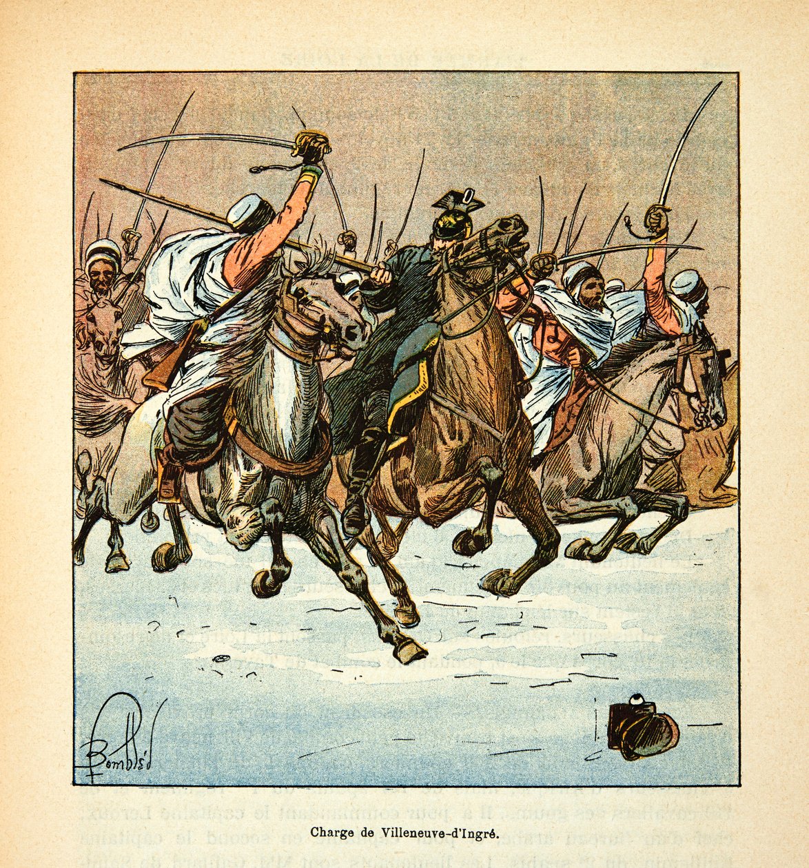 Eugene Sergeantin Loiren armeija, joka tunnetaan nimellä Grenest, kuvittanut Louis Bombled (1862-1927) (Ranskan ja Saksan sota; kampanja 1870 -1871): Kolmannen afrikkalaisen metsästäjän hyökkäys Villeneuve d