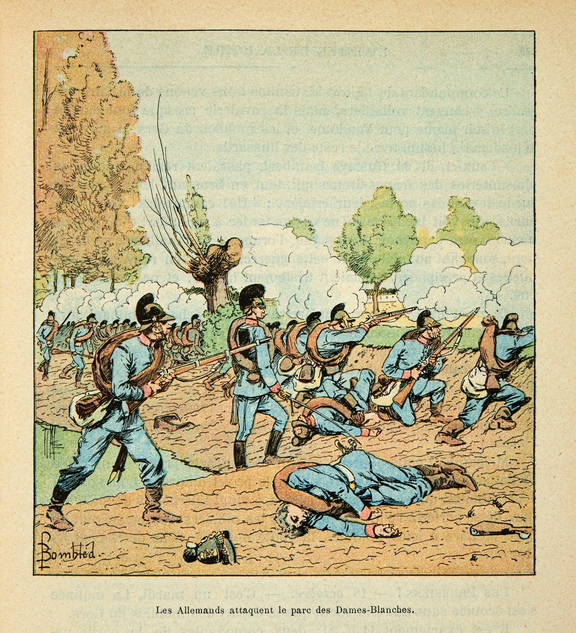 Eugene Sergentin Loiren armeija, joka tunnetaan nimellä Grenest, kuvittanut Louis Bombled (1862-1927) (Ranskan ja Saksan sota; kampanja 1870 -1871): Taistelu Chateaudunissa lokakuussa tekijältä Louis Charles Bombled