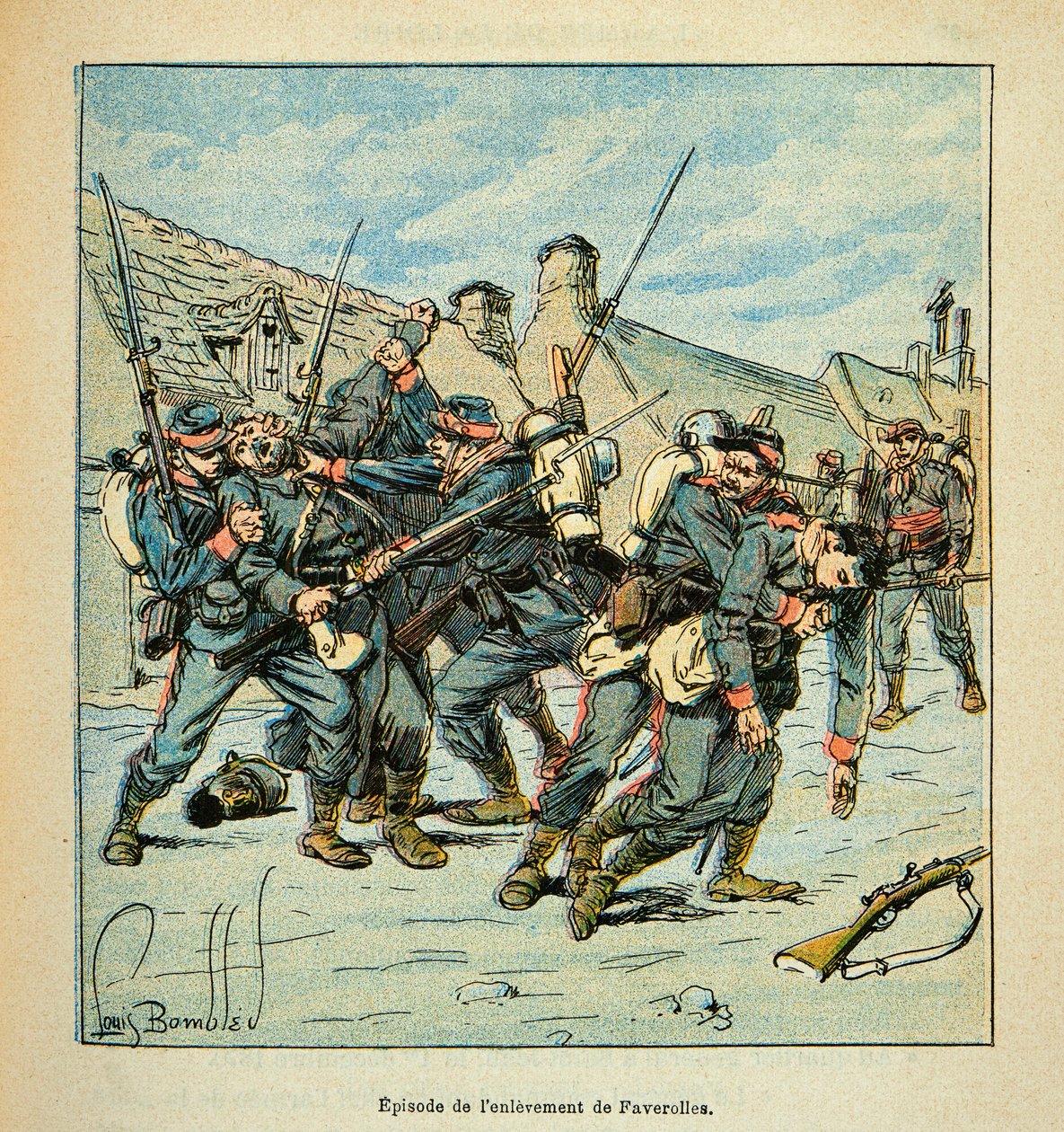 Eugene Sergentin Loiren armeija, joka tunnetaan nimellä Grenest, kuvittanut Louis Bombled (1862-1927) (Ranskan ja Saksan sota; kampanja 1870 -1871): Taistelu preussilaisten ja ranskalaisten välillä vuonna 1870, yksityinen kokoelma tekijältä Louis Charles Bombled