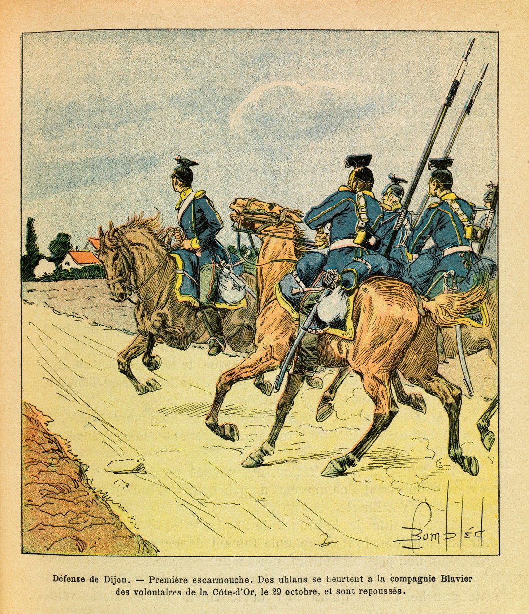 Louis Bombledin (1862-1927) kuvittama Eugene Sergeant, dit Grenestin (1870-1871) Itäinen armeija (Ranskan ja Saksan sota): Dijonin puolustus 29. lokakuuta tekijältä Louis Charles Bombled