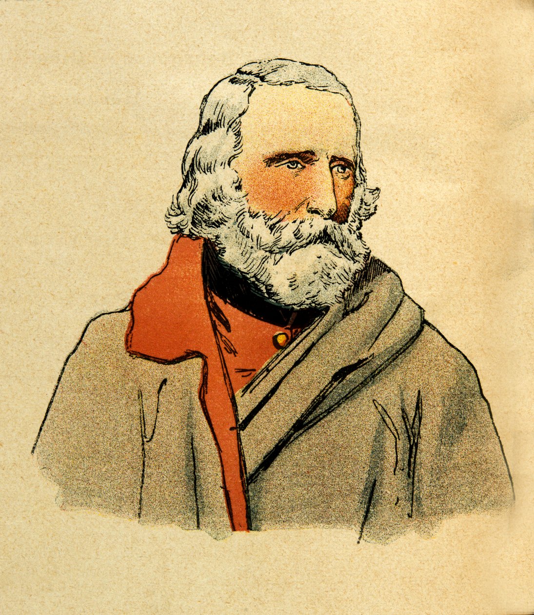 Eugene Sergeantin itäarmee, joka tunnetaan nimellä Grenest, kuvittanut Louis Bombled (1862-1927) (Ranskan ja Saksan sota; kampanja 1870 -1871): Giuseppe Garibaldin (1807-1882) muotokuva, yksityinen kokoelma tekijältä Louis Charles Bombled