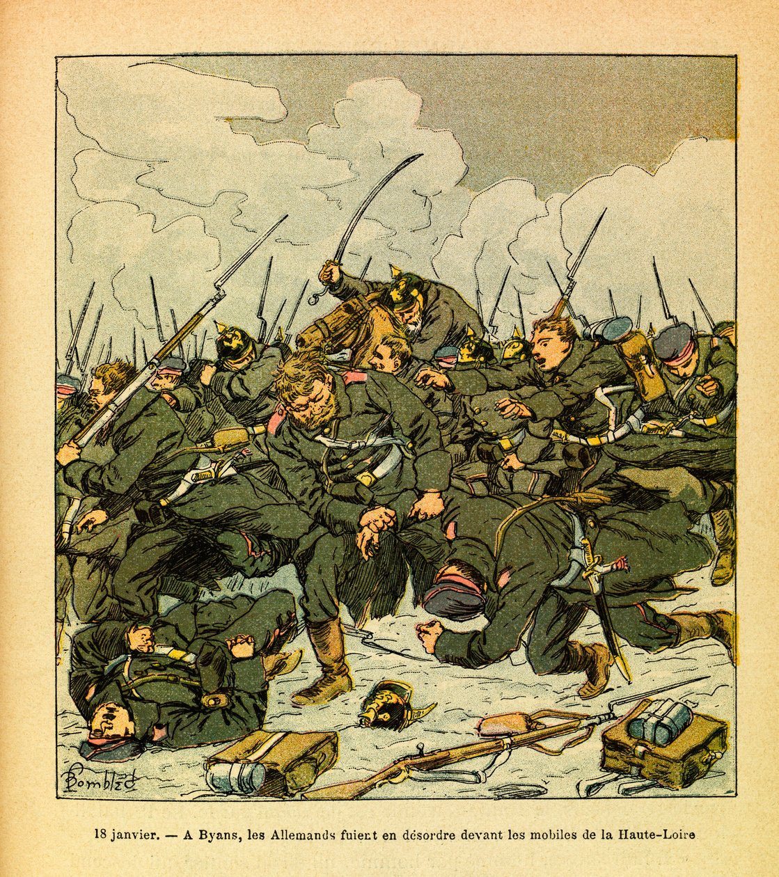 Eugene Sergeantin itäinen armeija, joka tunnetaan nimellä Grenest, kuvannut Louis Bombled (1862-1927) (Ranskan ja Saksan sota; kampanja 1870 -1871): 18. tammikuuta tekijältä Louis Charles Bombled