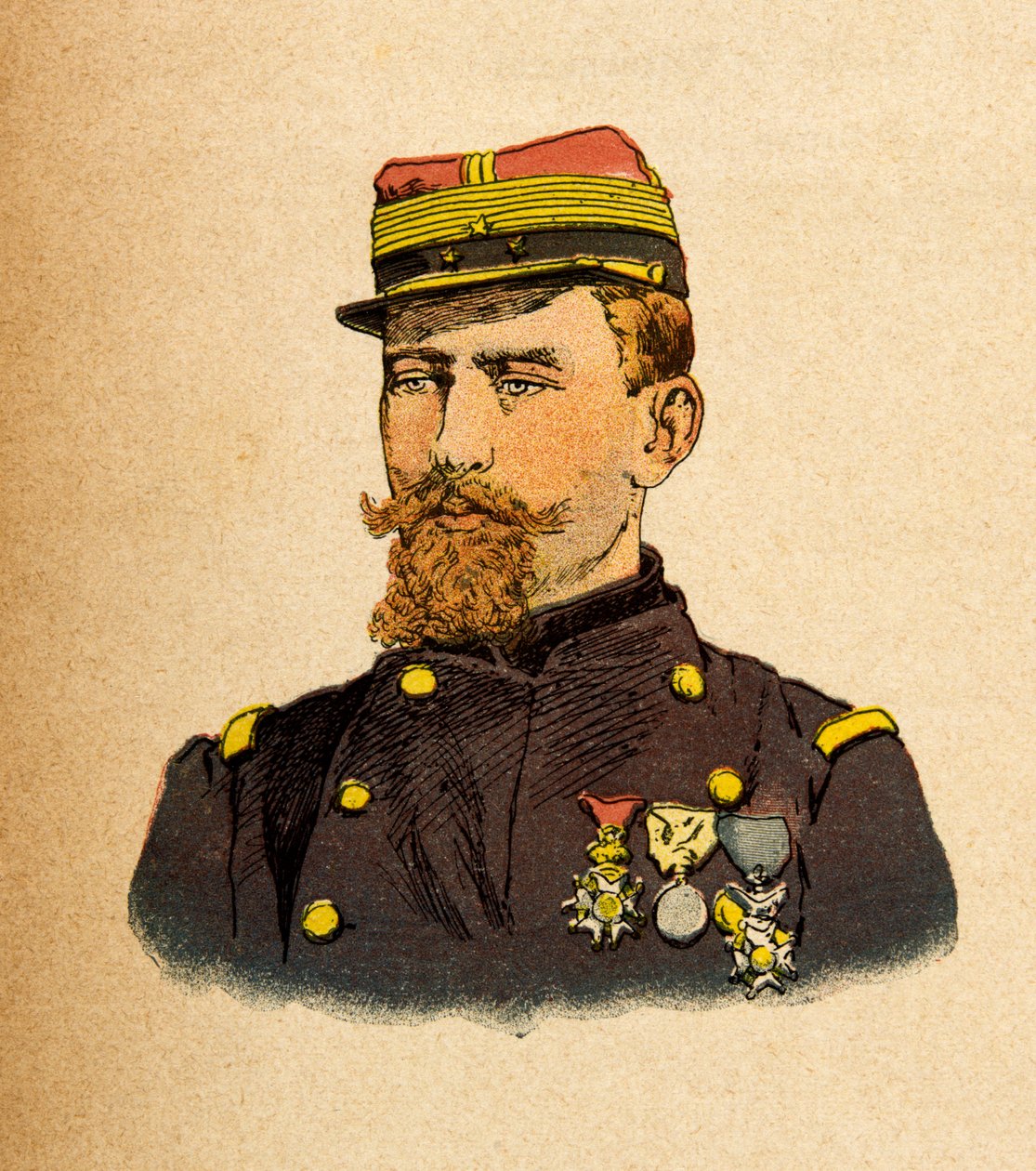 Louis Bombledin (1862-1927) kuvittama Eugene Sergeantin Itäinen armeija, joka tunnetaan nimellä Grenest (Ranskan ja Saksan sota; kampanja 1870-1871): Kenraali Cremerin (1840-1876) muotokuva, yksityiskokoelma. tekijältä Louis Charles Bombled