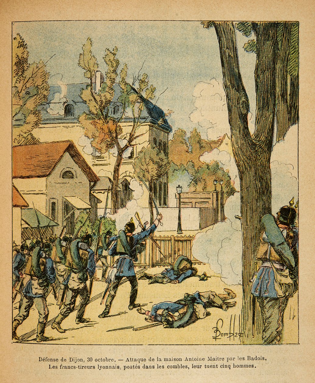Eugene Sergeantin itäarmeija, joka tunnetaan nimellä Grenest, kuvannut Louis Bombled (1862-1927) (Ranskan ja Saksan sota; kampanja 1870-1871): Dijonin puolustus 30. lokakuuta tekijältä Louis Charles Bombled