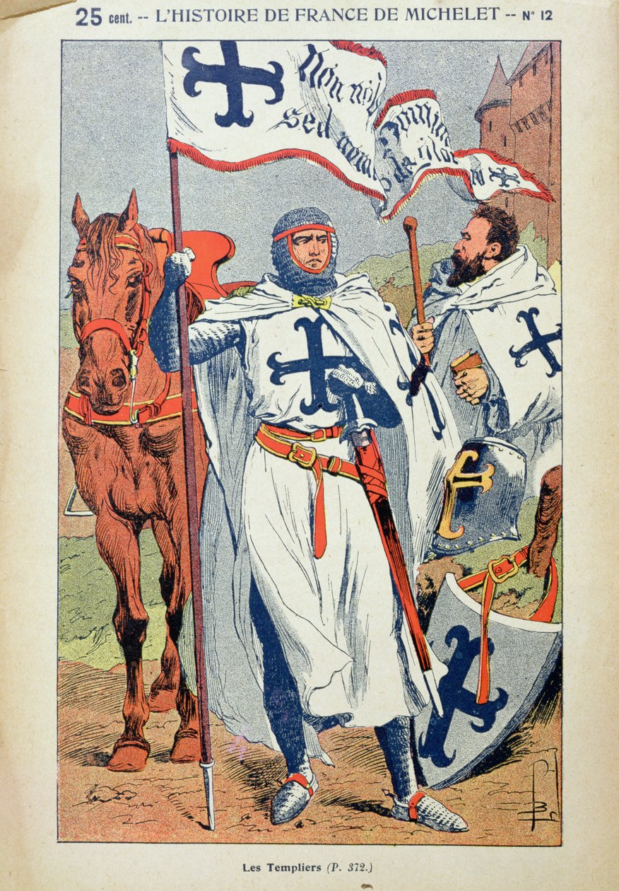 Temppeliritarit, kuvitus Jules Micheletin (1798-1874) "Histoire de Francesta" n. 1900 tekijältä Louis Charles Bombled