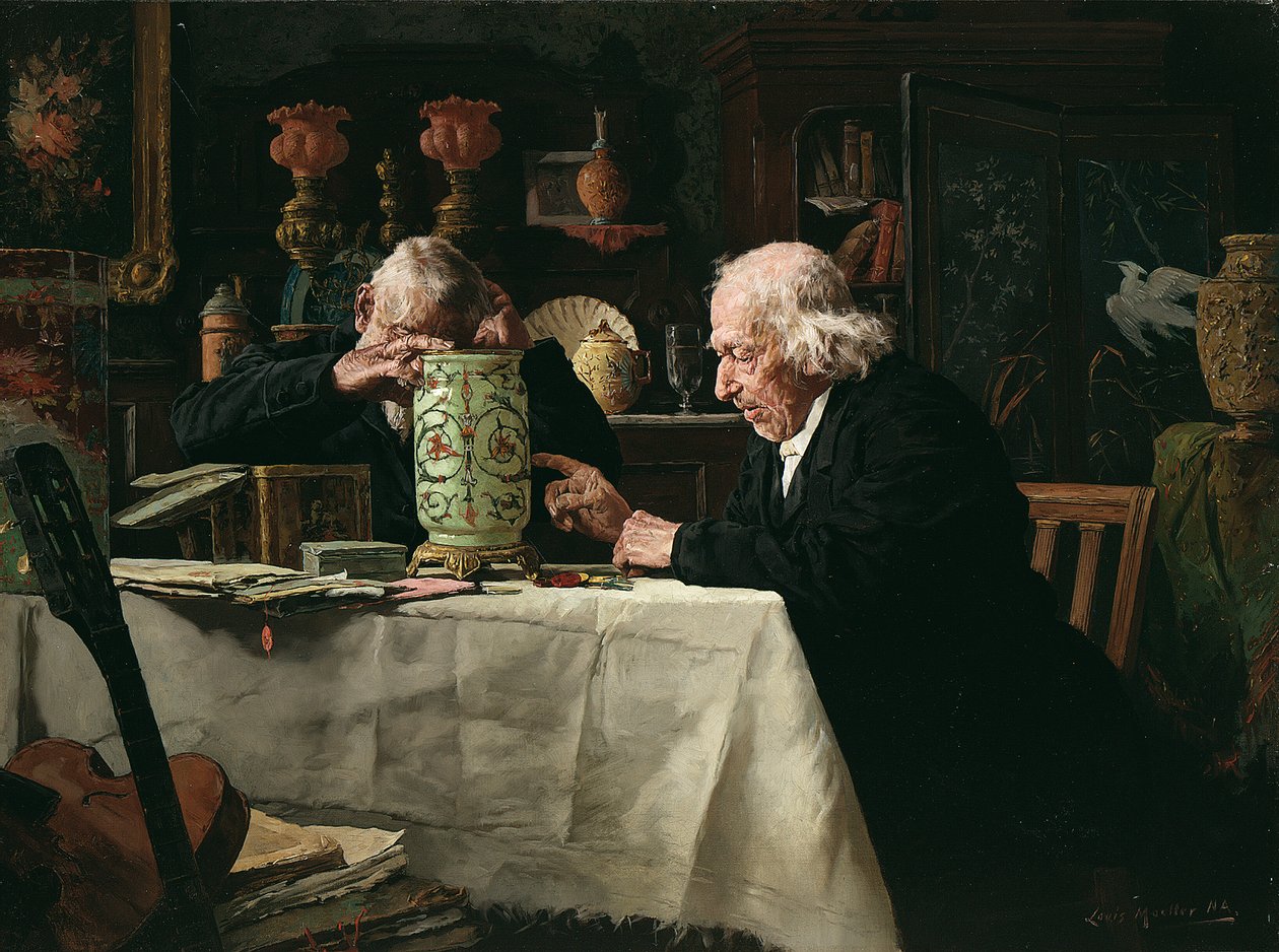 The Connoisseurs (öljy kankaalle) tekijältä Louis Charles Moeller