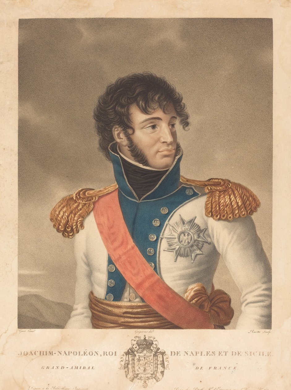 Joachim Murat (Joachim-Napoleon, Napolin ja Sisilian kuningas, Ranskan suuramiraali) tekijältä Louis Charles Ruotte after Albert Jakob Frans Gregorius after Antoine Jean Gros