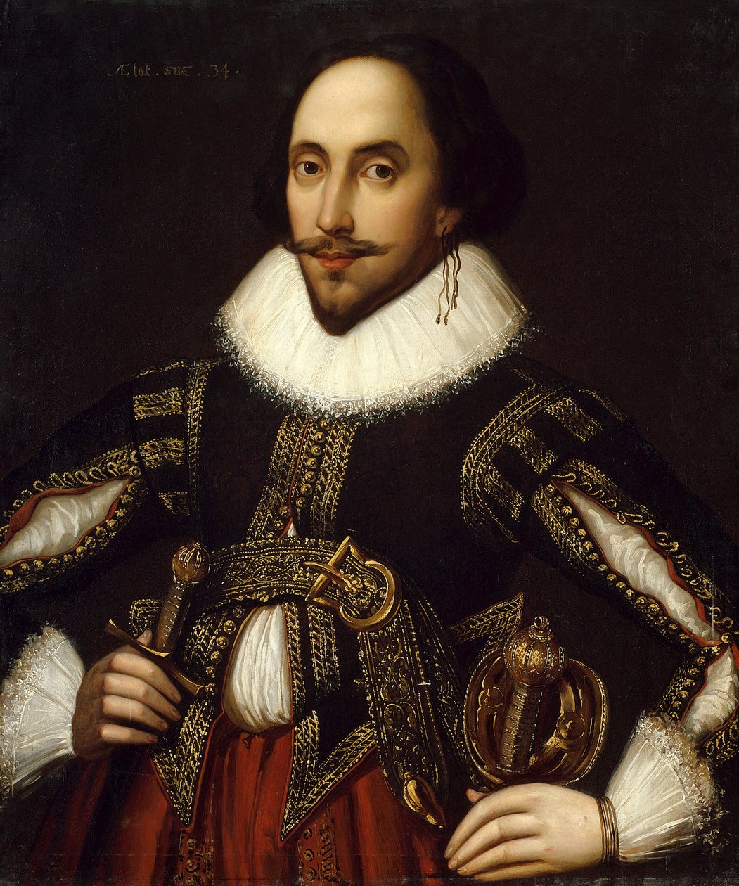 Muotokuva brittiläisestä näytelmäkirjailija William Shakespearesta tekijältä Louis Coblitz
