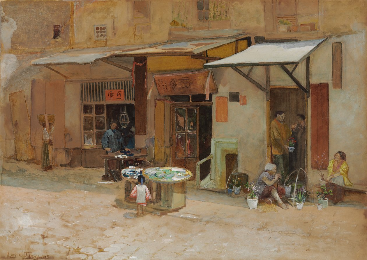 Chinatown, San Francisco, 1908 tekijältä Louis Comfort Tiffany