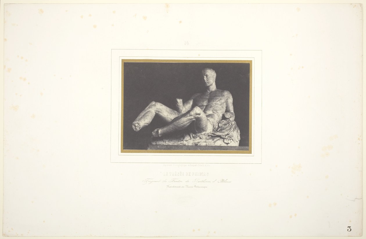 Phidiaksen Theseus/ Fragmentti Ateenan Parthenonin korokkeesta/ Nyt British Museumissa. tekijältä Louis Désiré Blanquart Evrard