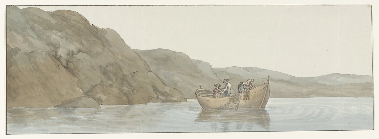 Gezicht op Kaap Paceco in Calabrië nabij de stad Scilla Näkymä Cape Pacecolle Calabriassa lähellä Scillaa (otsikko esineessä) Matkat Italiassa, Sisiliassa ja Maltassa - 1778 (sarjan nimi) tekijältä Louis Ducros