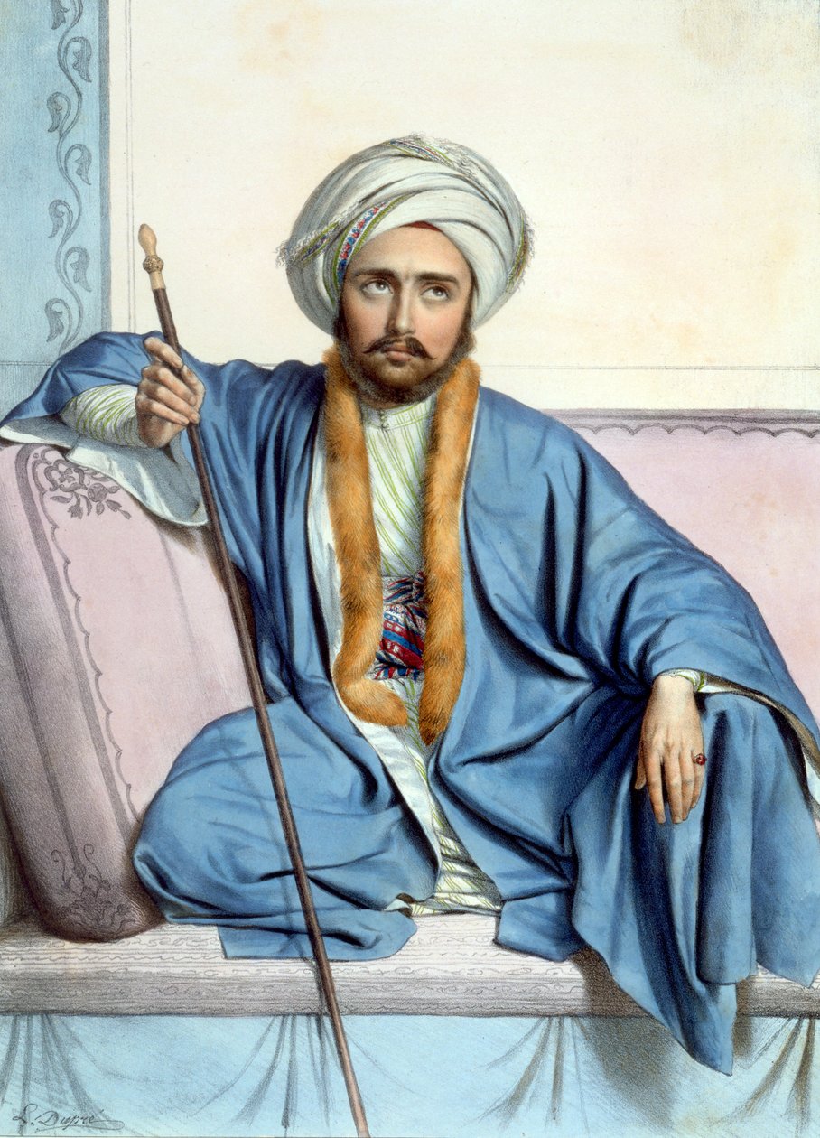 Bilesikdj, armenialainen - Levy XXXV, kaiverrettu Lemercier teoksesta "Voyage à Athens et a à Constantinopoli", kirjoittanut ja kuvittanut Dupre, 1828 tekijältä Louis Dupré