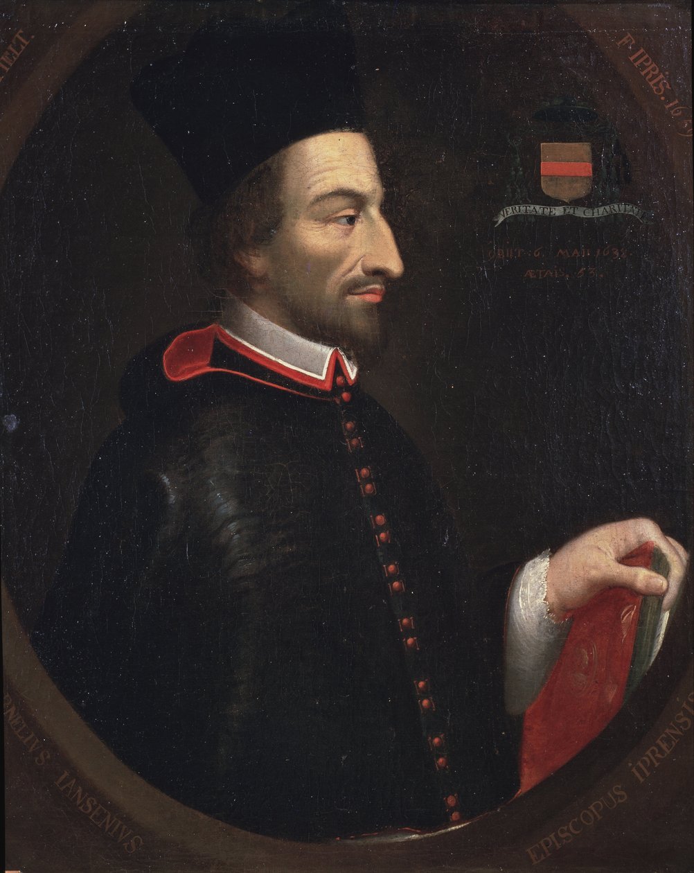 Muotokuva Cornelius Jansenista, nimeltään Jansenius, Ypresin piispa (öljy kankaalle tekijältä Louis Dutielt