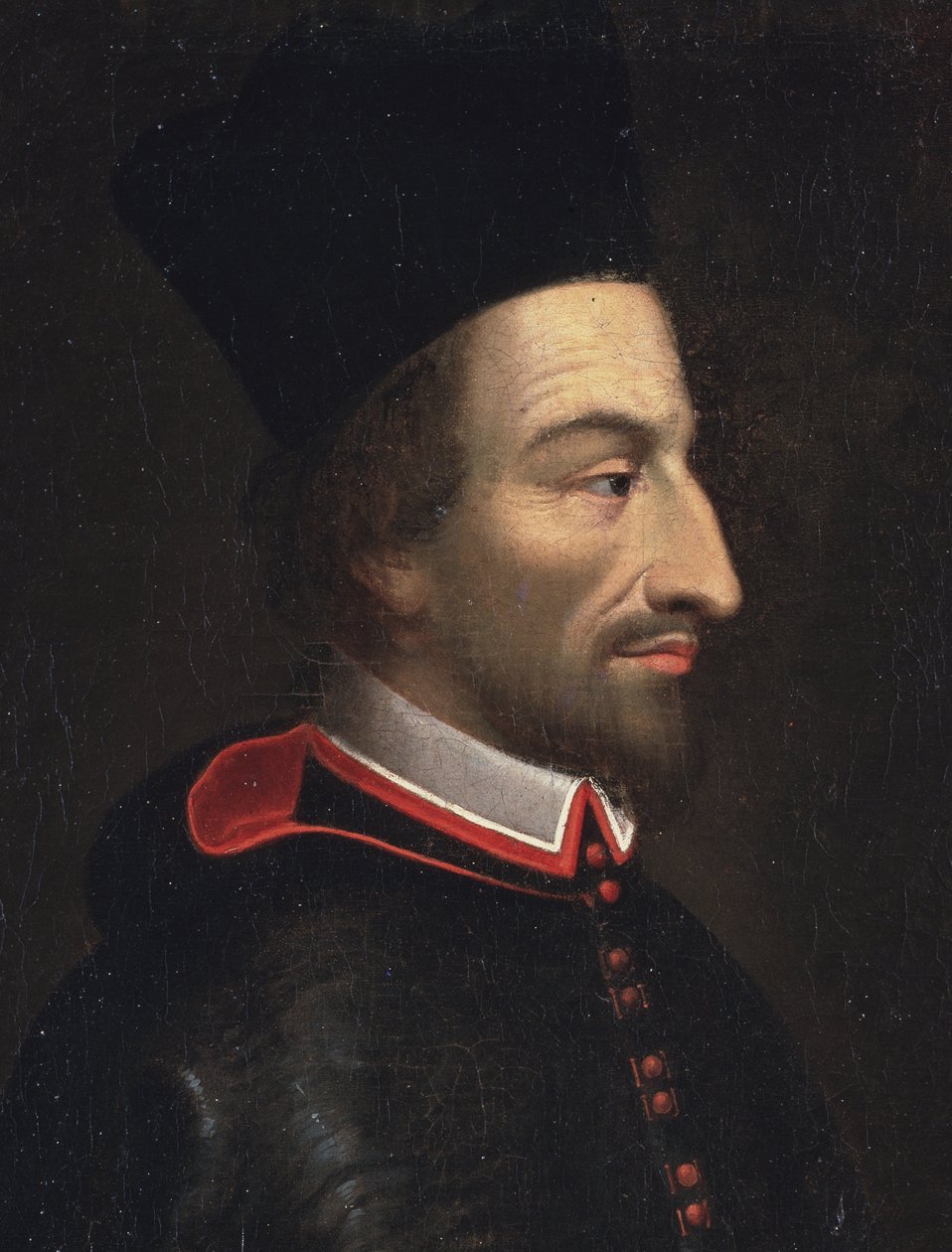 Muotokuva Cornelius Jansenista, nimeltään Jansenius, Ypresin piispa, yksityiskohta (öljy kankaalle tekijältä Louis Dutielt