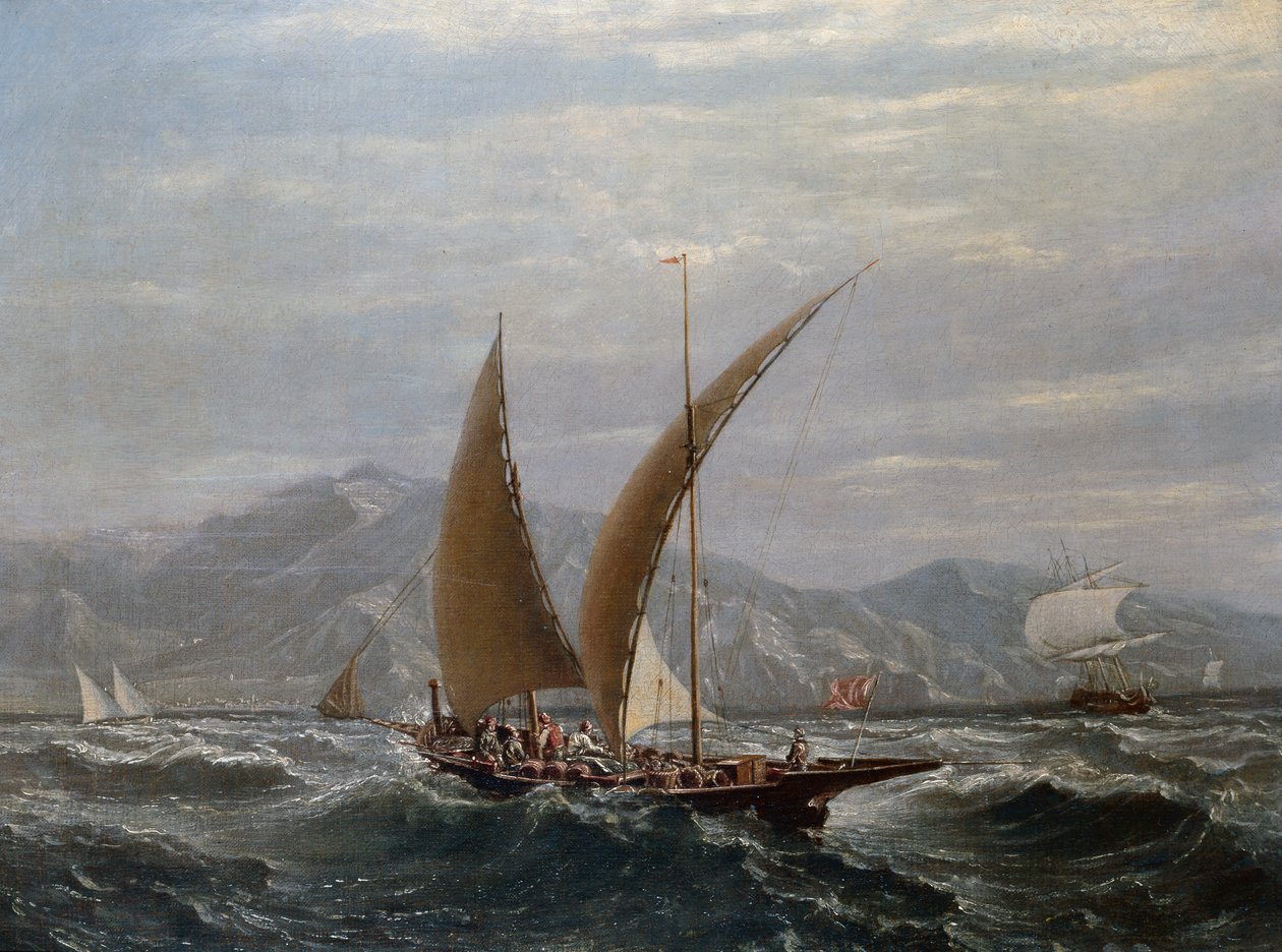 Välimerellinen tartaani (öljy kankaalle) tekijältä Louis Eugene Gabriel Isabey