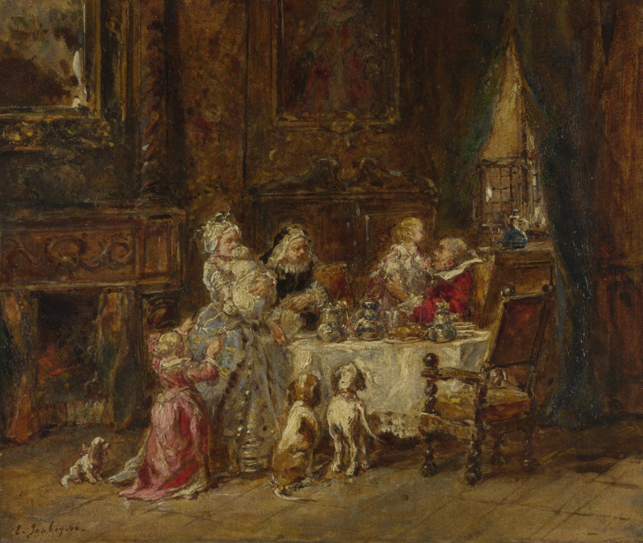Isoisän syntymäpäivä, 1866 tekijältä Eugene Isabey