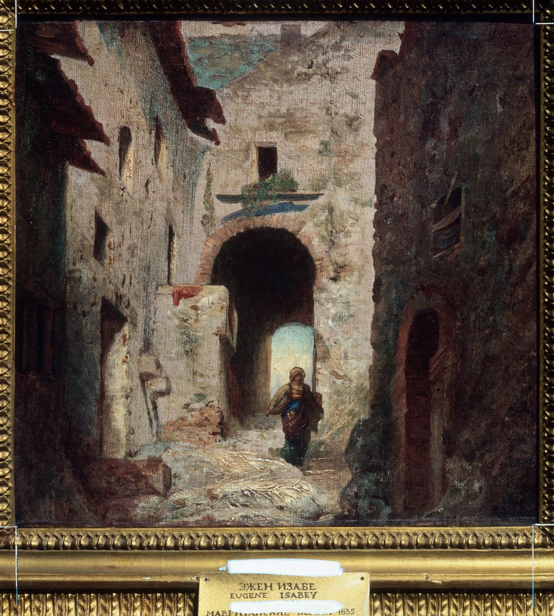 ""La porte Maure"" (Maurien portti) Kaupunkimaisema Marokossa. Louis Gabriel Eugene Isabeyn (1803-1886) maalaus 1835 Pushkin-museo, Moskova tekijältä Louis Eugene Gabriel Isabey