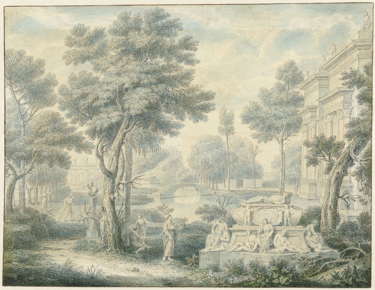 Arkadian maisema haudalla tekijältä Louis Fabritius Dubourg