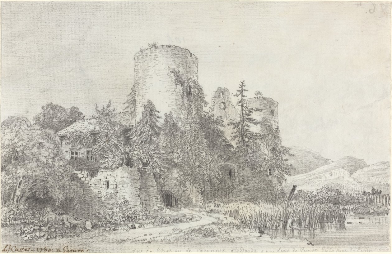 Näkymä Chateau de Saconnexille tekijältä Louis Francois Cassas