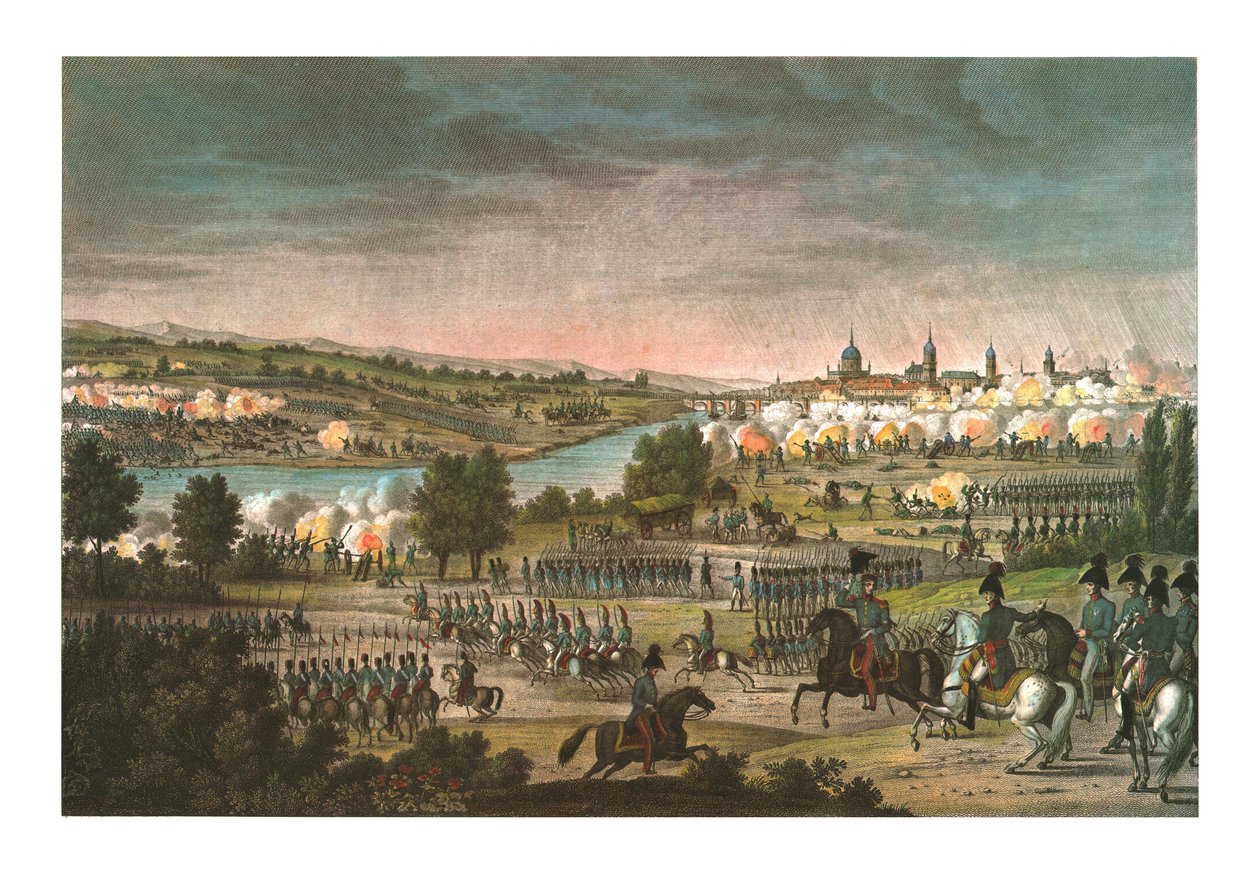 Dresdenin taistelu, 26. elokuuta 1813, c1850 tekijältä Louis Francois Couche