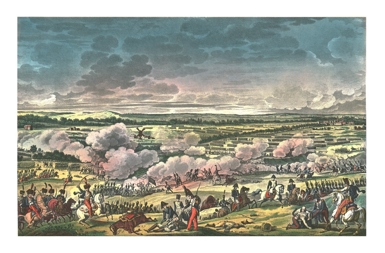 Mont-Saint-Jeanin taistelu, joka tunnetaan nimellä Waterloo, 18. kesäkuuta 1815, c1850 tekijältä Louis Francois Couche
