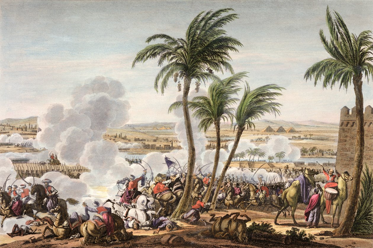 Pyramidien taistelu, Egypti, 3 Thermidor, vuosi 6 21. heinäkuuta 1798 tekijältä Louis Francois Couche