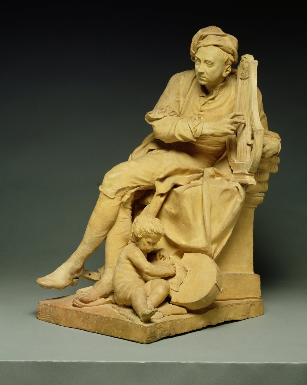 Yrjö Frédéric Händelin (1685-1759) marmoripatsaan malli, joka on nykyään Victoria ja Albert -museossa, 1738 (terrakotta). tekijältä Louis Francois Roubillac