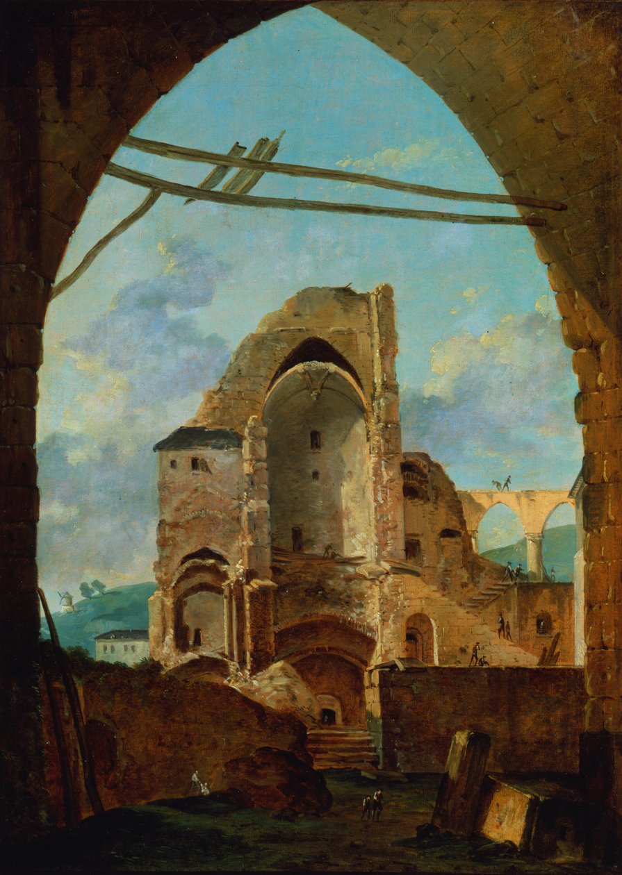 Montmartren luostarin purku, n. 1740-1800. tekijältä Louis Gabriel Moreau