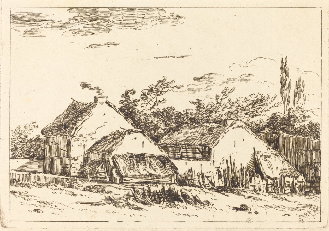 Kaksi navetta tekijältä Louis Gabriel Moreau the Elder