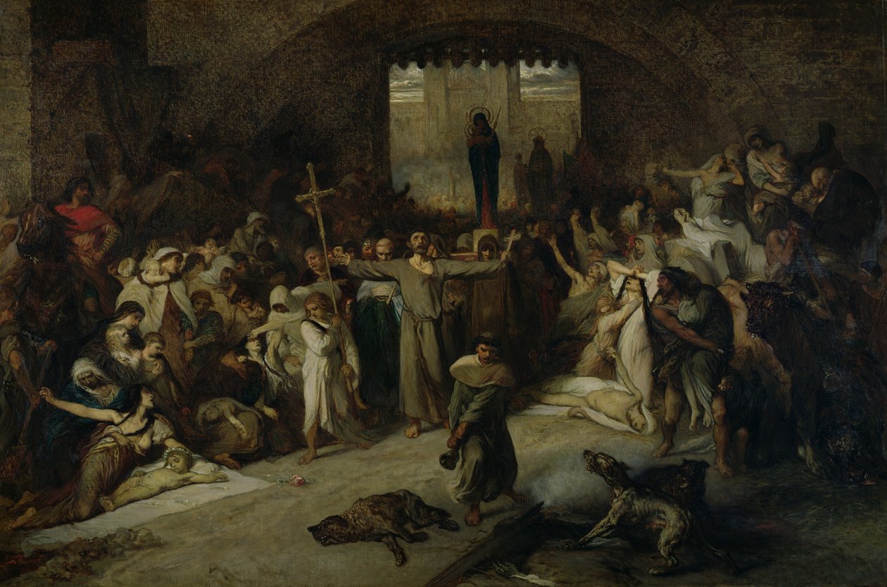 Tournain rutto 1095, 1883 tekijältä Louis Gallait