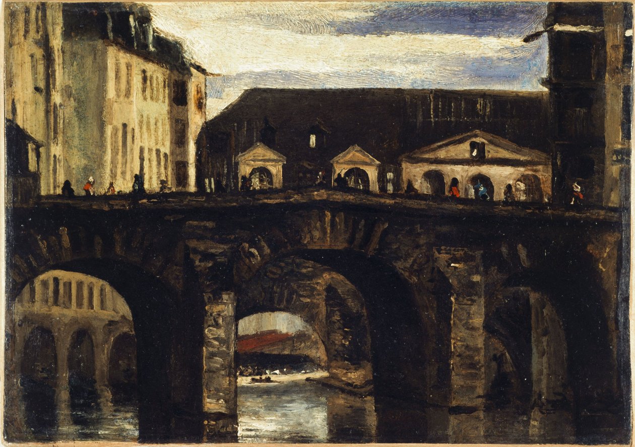 Pieni silta ja Kaarlen silta, n. 1825 (öljy) tekijältä Louis Godefroy Jadin