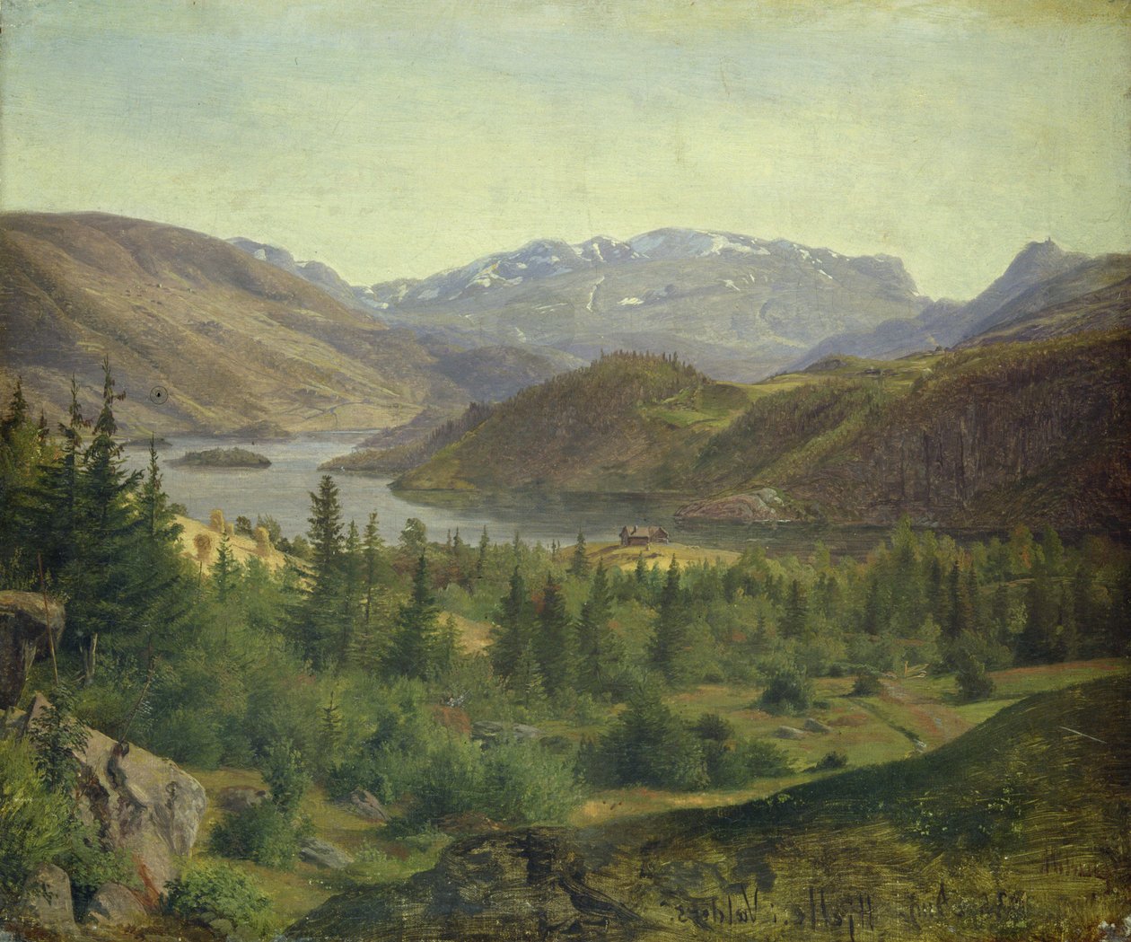 Hjelle in Valders Tile Fjord, 1835 tekijältä Louis Gurlitt