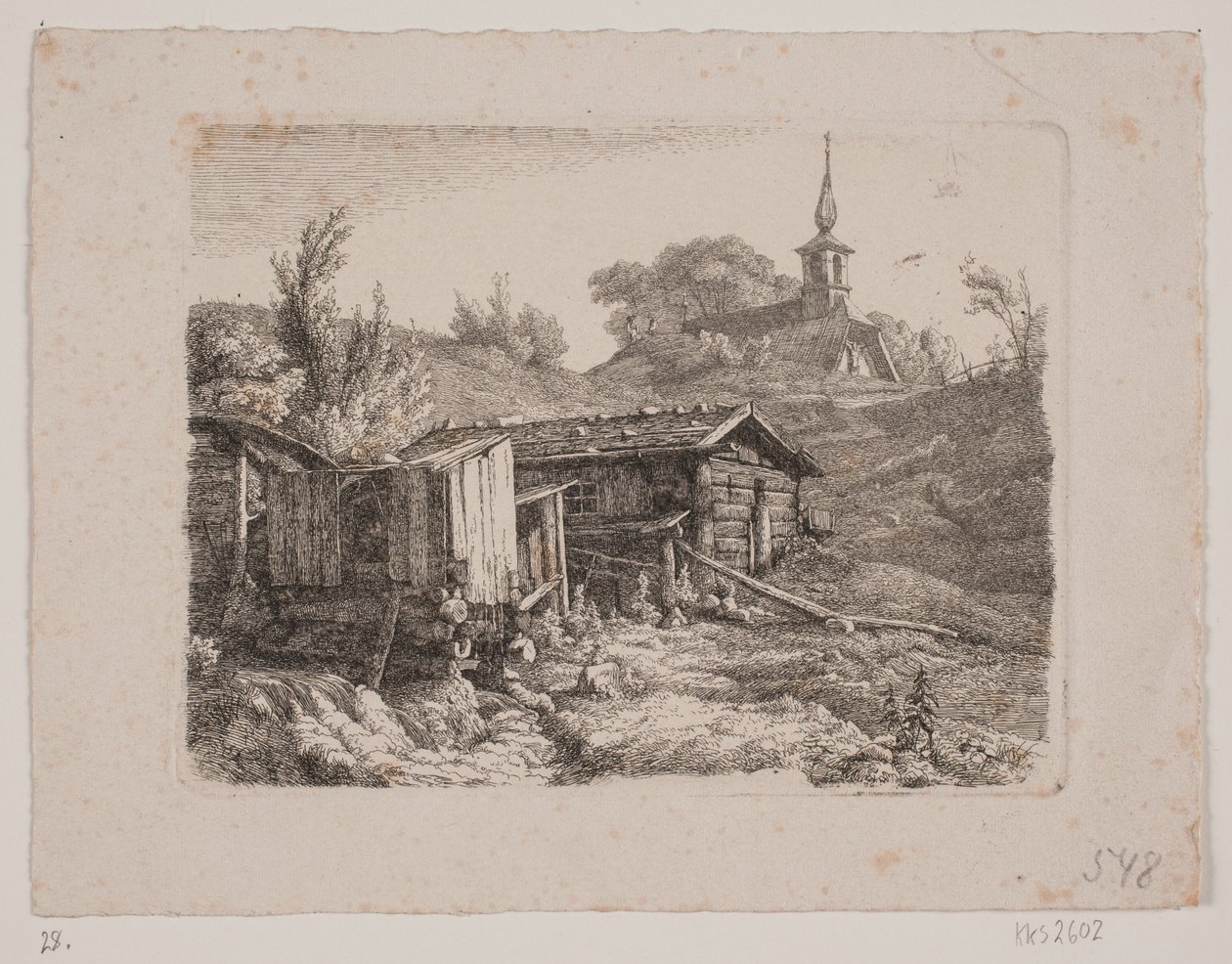 Maisema vesimyllyllä tekijältä Louis Gurlitt