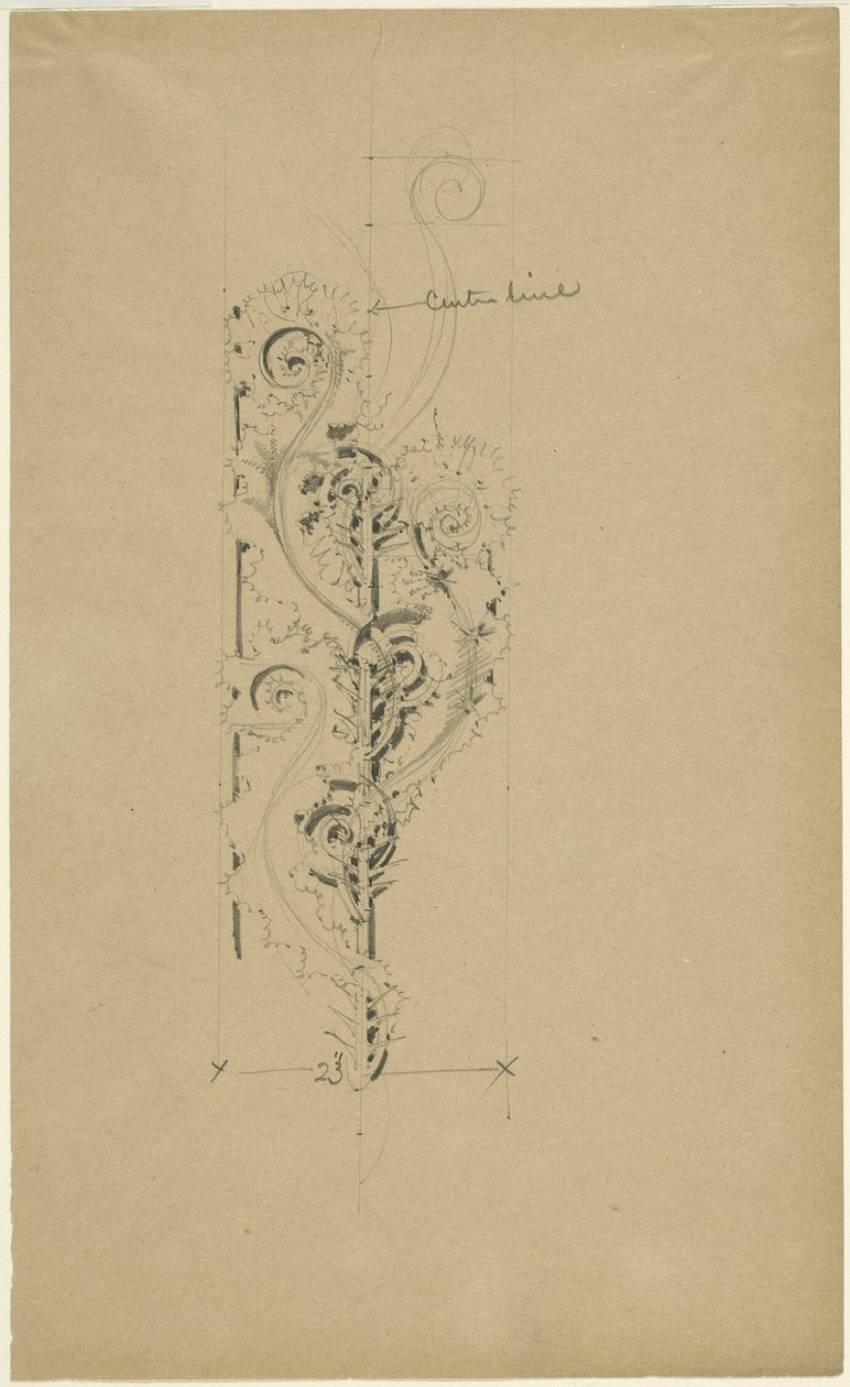 McVickers-teatteri: Ornamental Band -yhtyeen luonnos. tekijältä Louis H. Sullivan