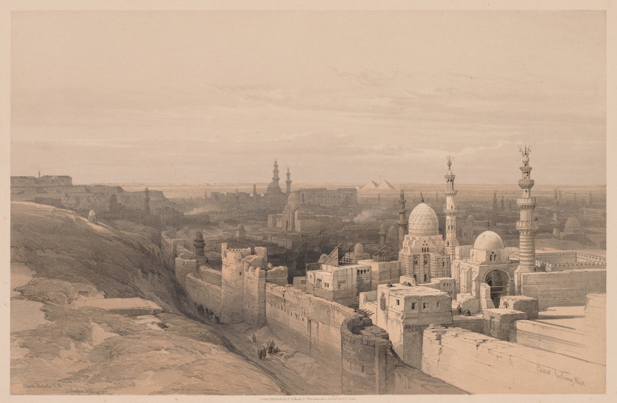Egypti ja Nubia: Osa III - nro 26, Kairo, Looking West tekijältä Louis Haghe