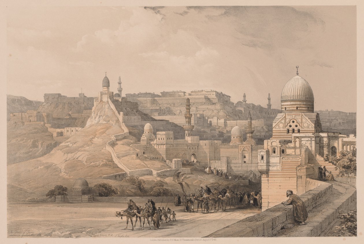 Egypti ja Nubia: Osa III - nro 34, Kairon linnoitus, Mehemet Alin asuinpaikka, 1838. tekijältä Louis Haghe