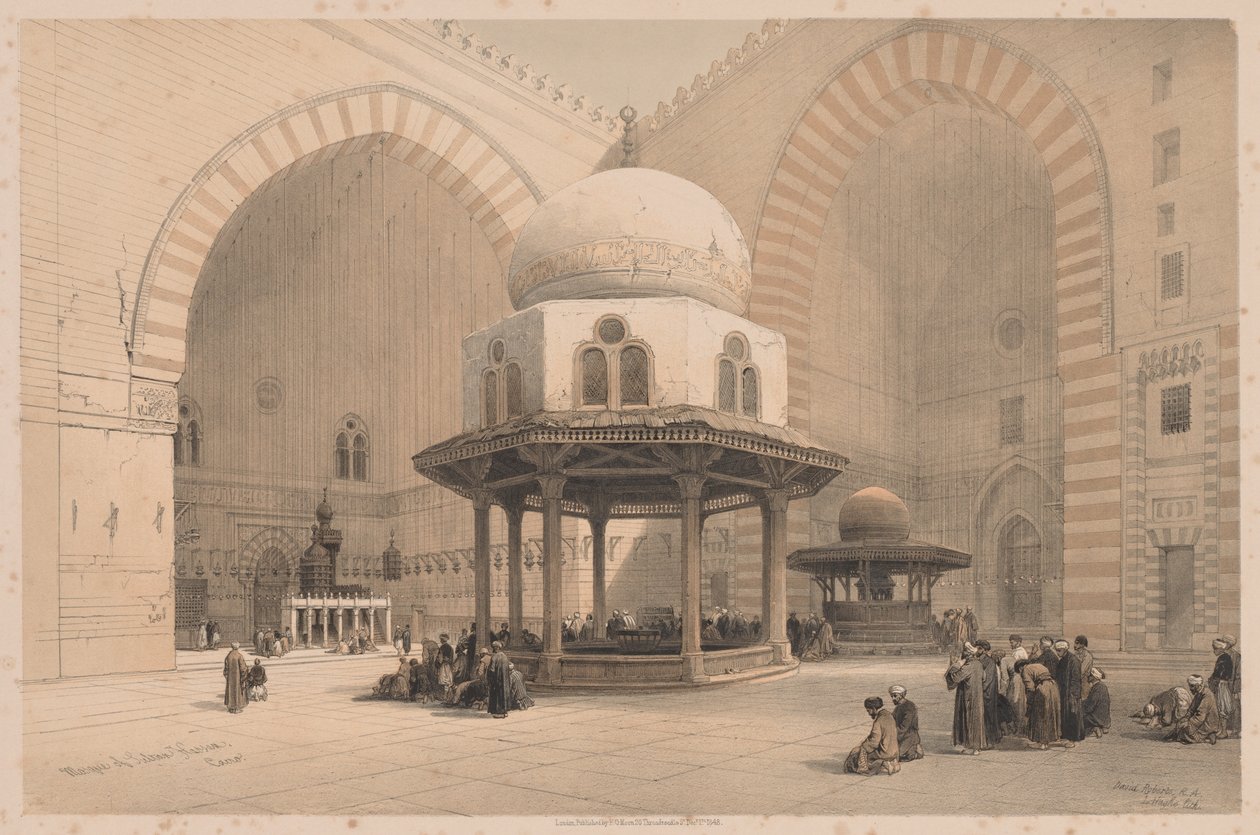 Egypti ja Nubia: Osa III - nro 8, Sulttaani Hassanin moskeija, Kairo, 1838. tekijältä Louis Haghe