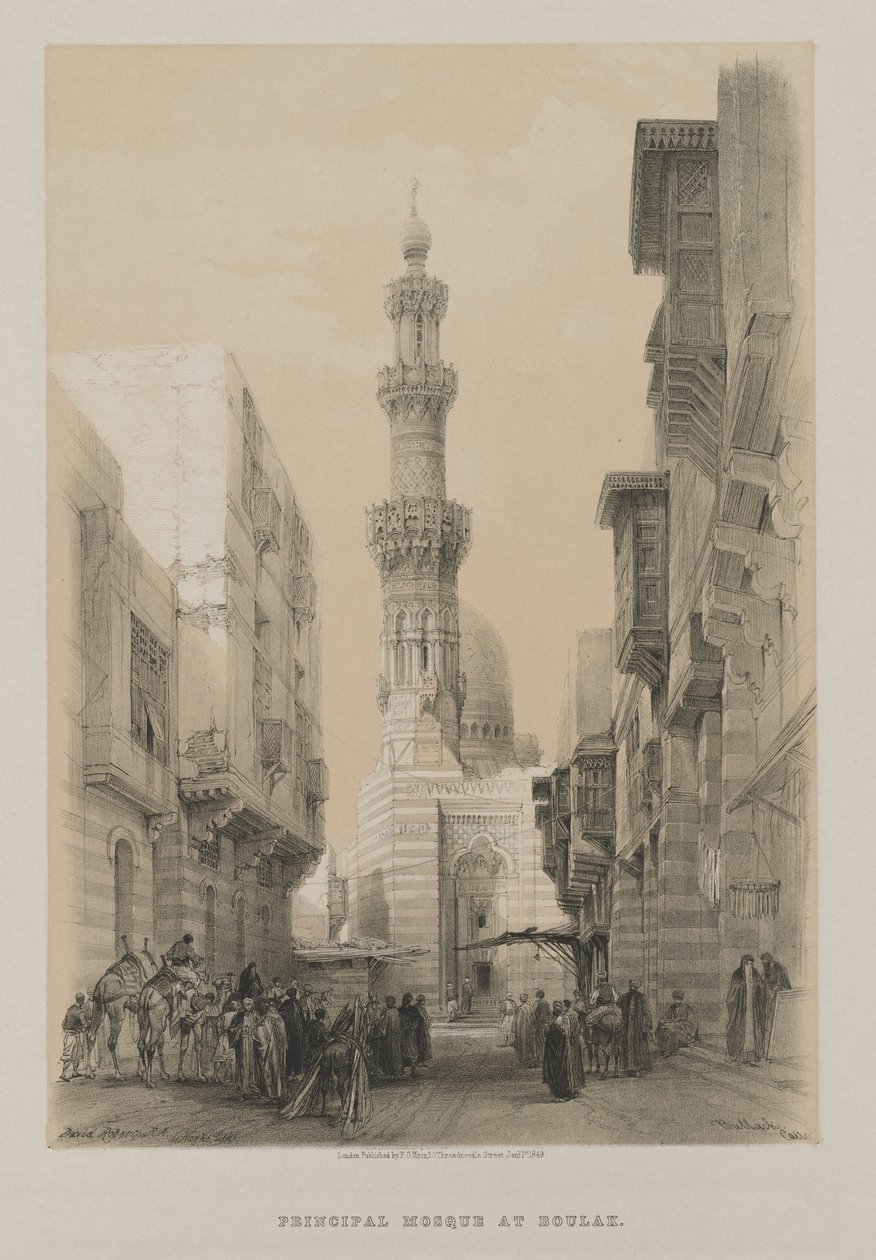 Egypti ja Nubia, osa III: Bullack, Kairo, n. 1846. tekijältä Louis Haghe
