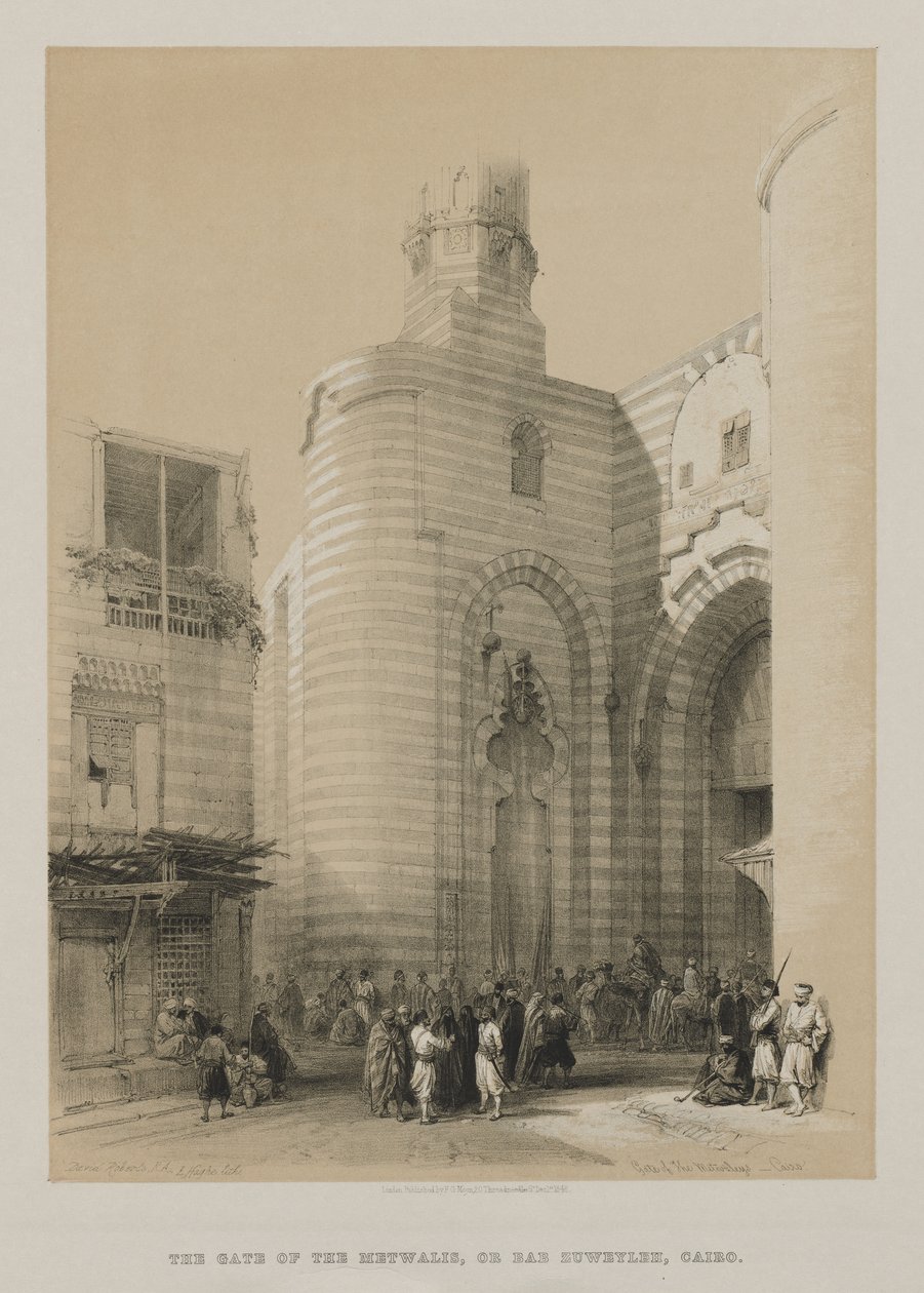 Egypti ja Nubia, osa III: Metwaleysin portti, Kairo, 1848. tekijältä Louis Haghe
